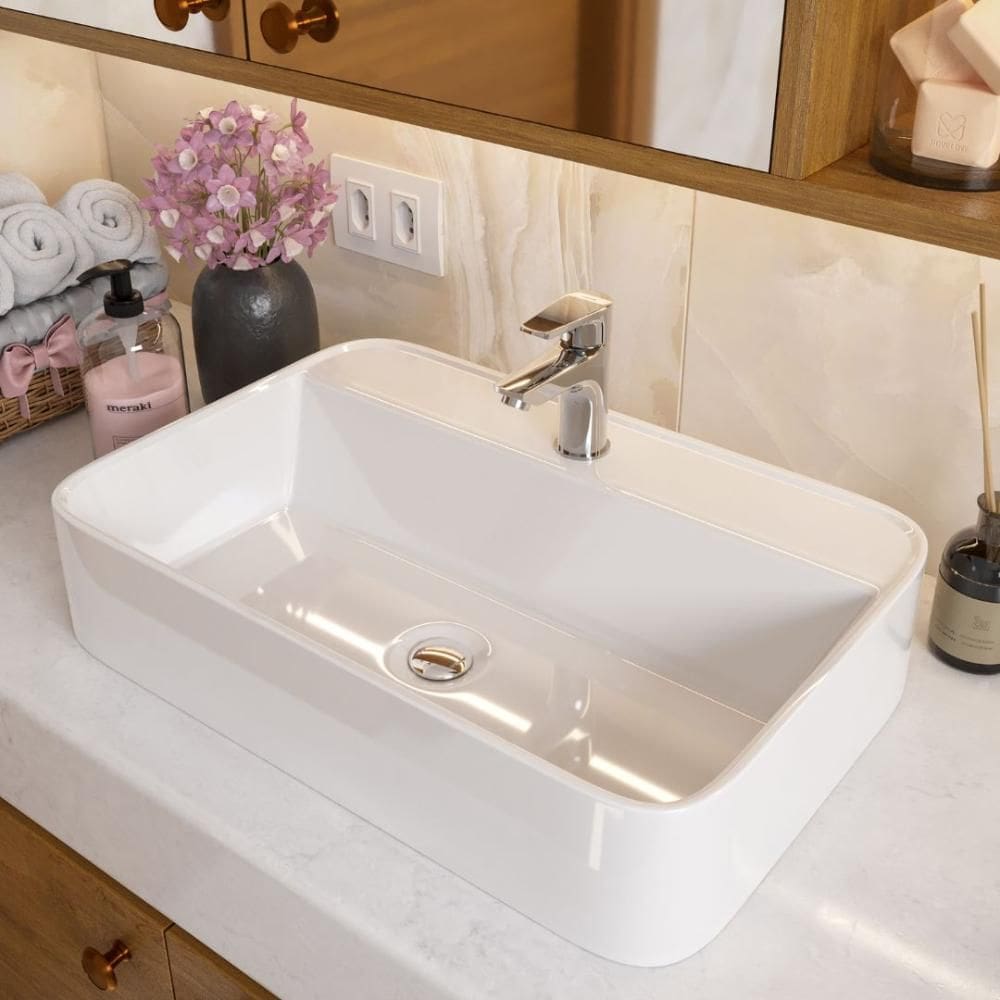 Cuba De Mármore Sintético 33x49cm Movelove Topázio Retangular