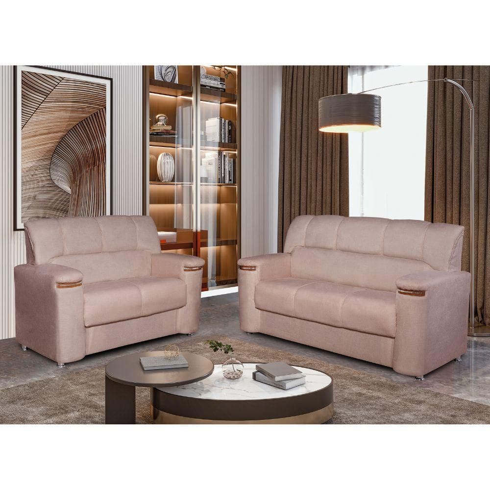 Conjunto de Sofá 3x2 Lugares Styllus Caramelo Bello Estofados