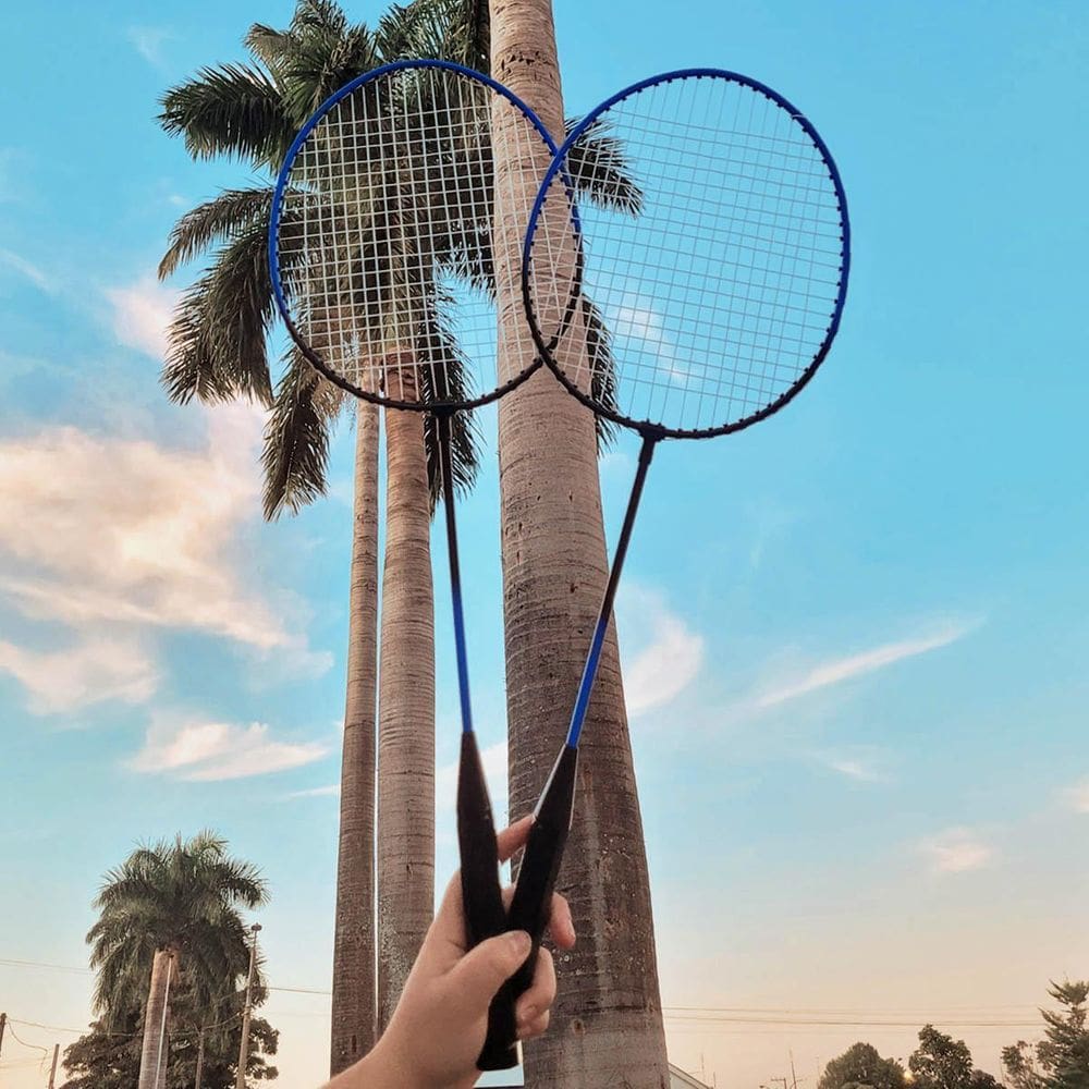 Kit 2 Raquetes Badminton Semi Profissionais Esporte Lazer