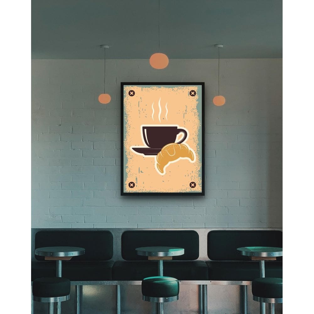 Quadro Decorativo Café Croissant - 70X50Cm