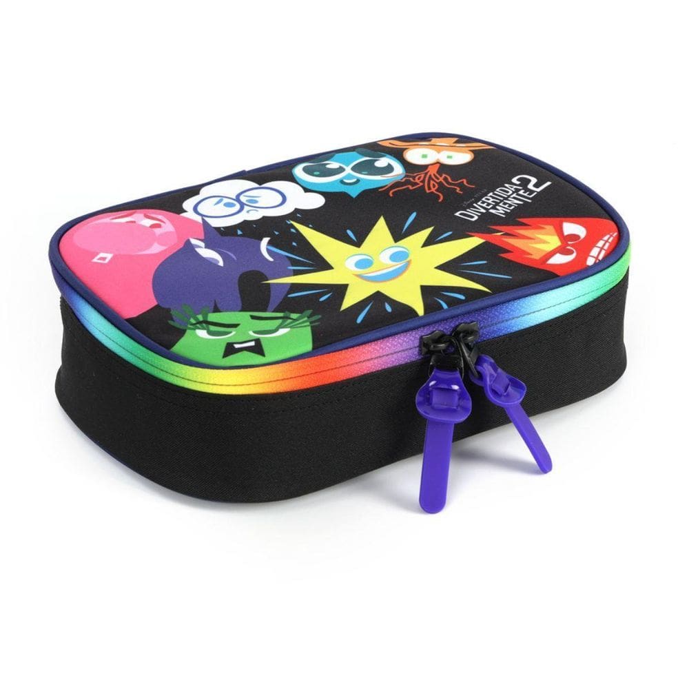 Estojo Box Organizador Preto Escolar Divertidamente Disney