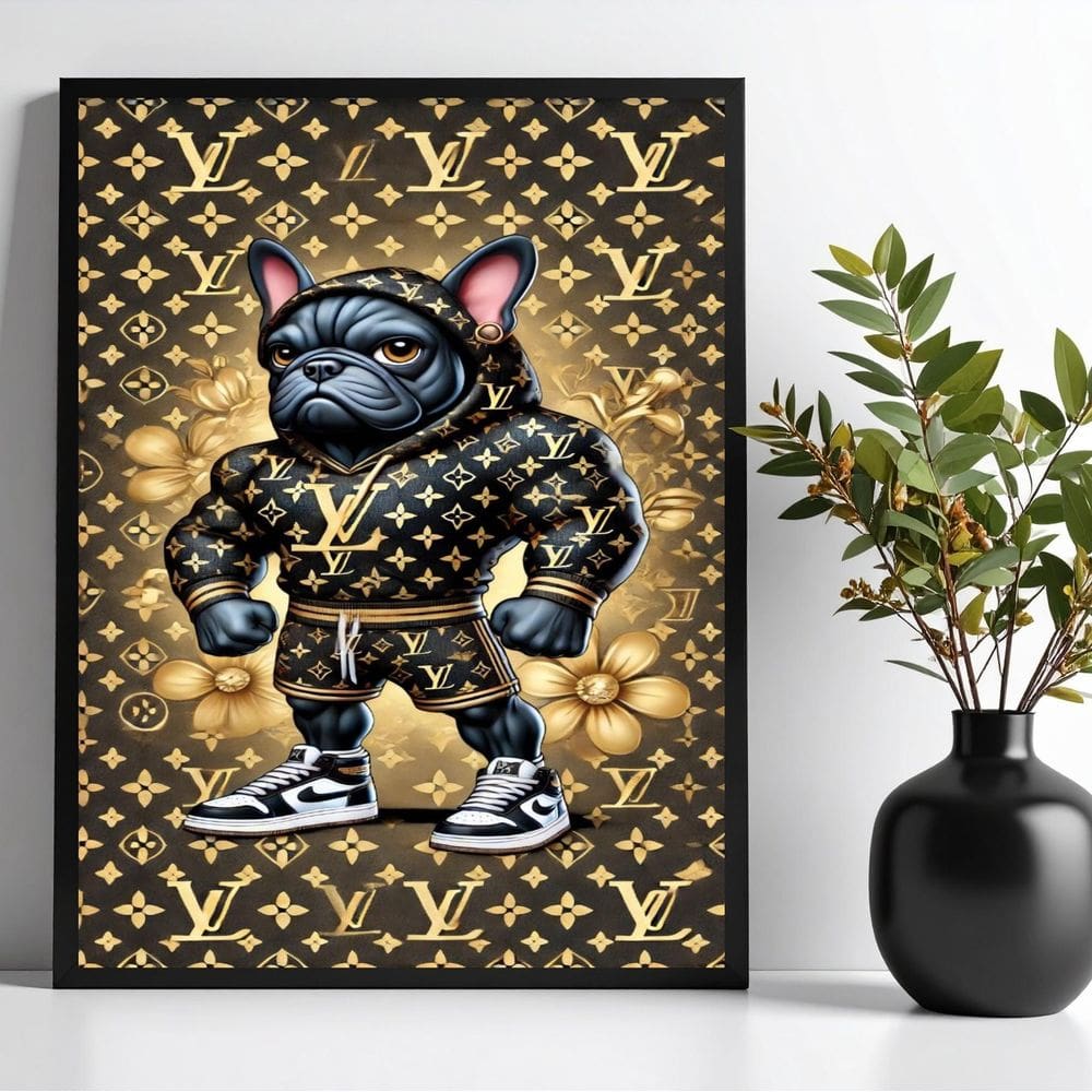 Quadro Bulldog Francês Bombado Rico 33X24Cm