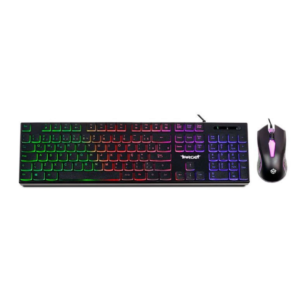 Kit Teclado e Mouse TGT Leopard 2 Rainbow 1200DPI ABNT2 Preto - TGT-LP2-RBW01
