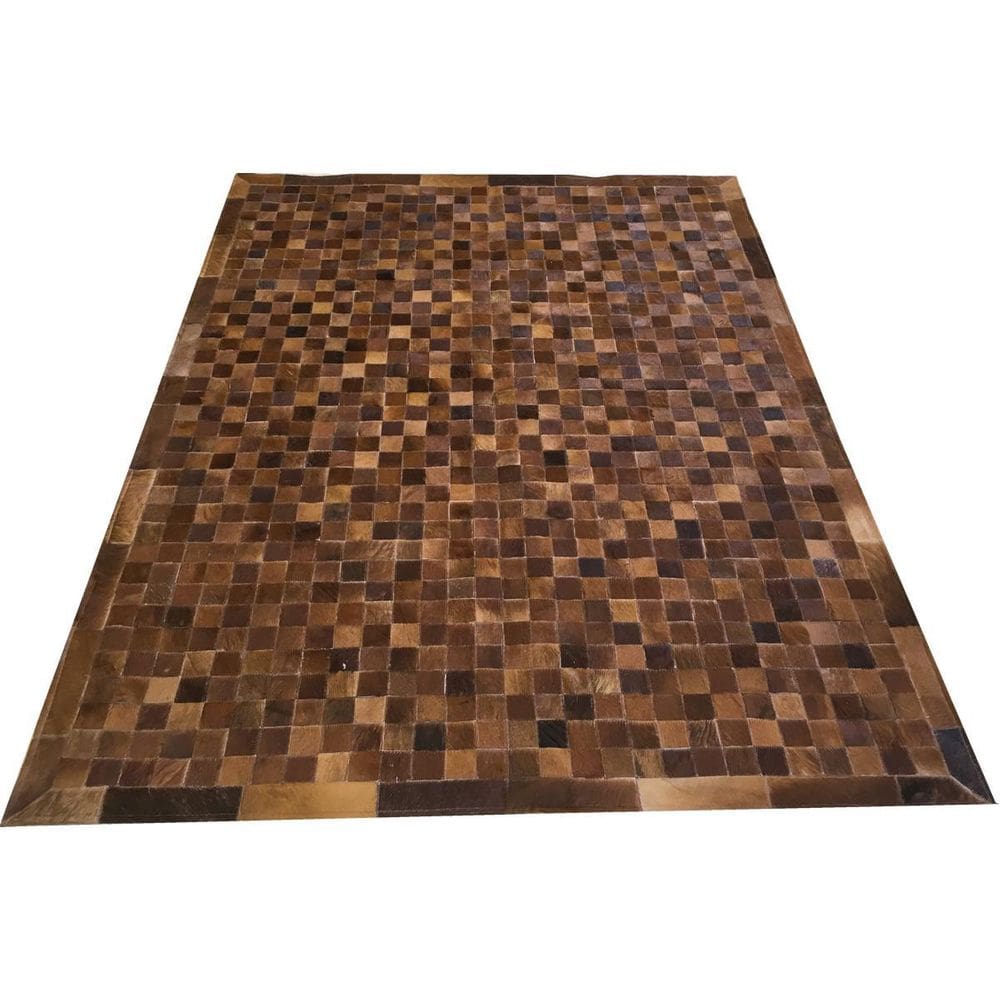 Tapete De Couro Castanho 1,50X2,00 Com Bordas