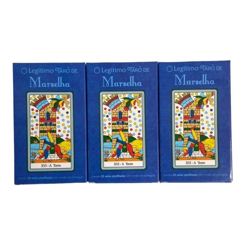 Kit 3 Tarô Marselha 22 Cartas Plastificada E Manual