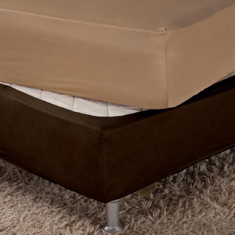 Saia Box Fit Queen Capa Cama Box Elástico Malha 1 Pç Lisa