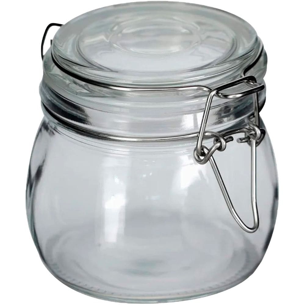 Pote De Vidro Hermético Tampa Conserva Com Vedação De 500ml
