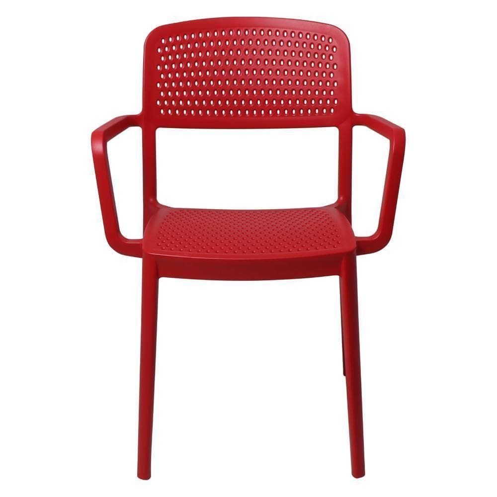 Cadeira Tramontina Serena Em Polipropileno Vermelho Com Braços