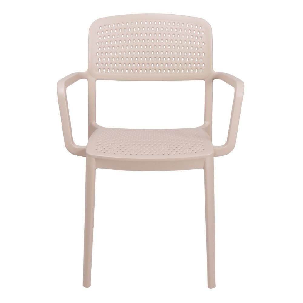 Cadeira Tramontina Serena Em Polipropileno Areia Com Braços