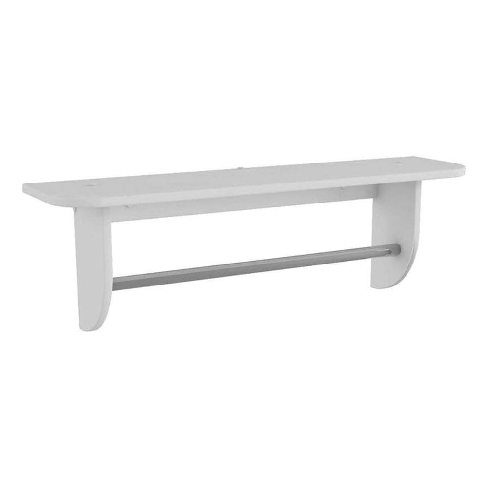 Prateleira De Quarto 707 C- Suporte Branco - Peroba