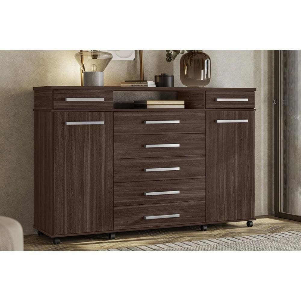 Cômoda De Quarto London C- 2 Portas E 7 Gavetas Cafe Touch - Demóbile