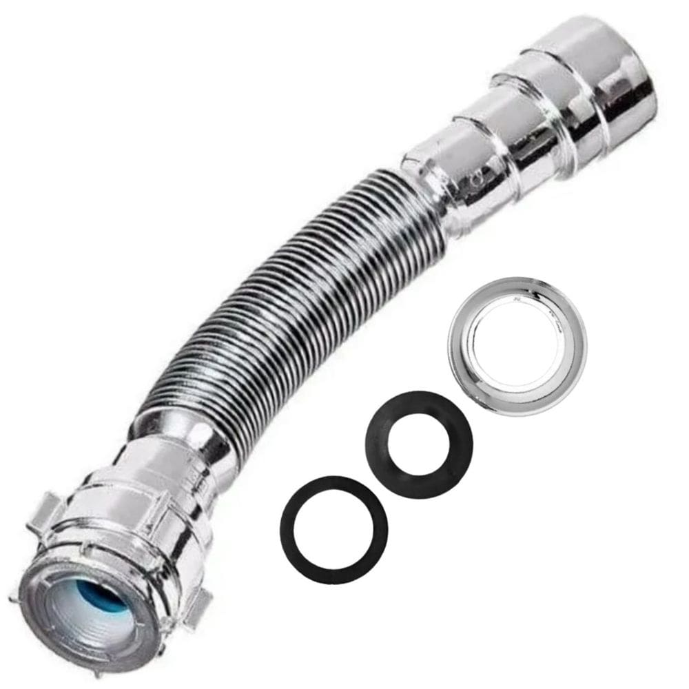 Sifao Flexivel Tubo Extensivo Cromado C/ Canopla 70Cm Blukit