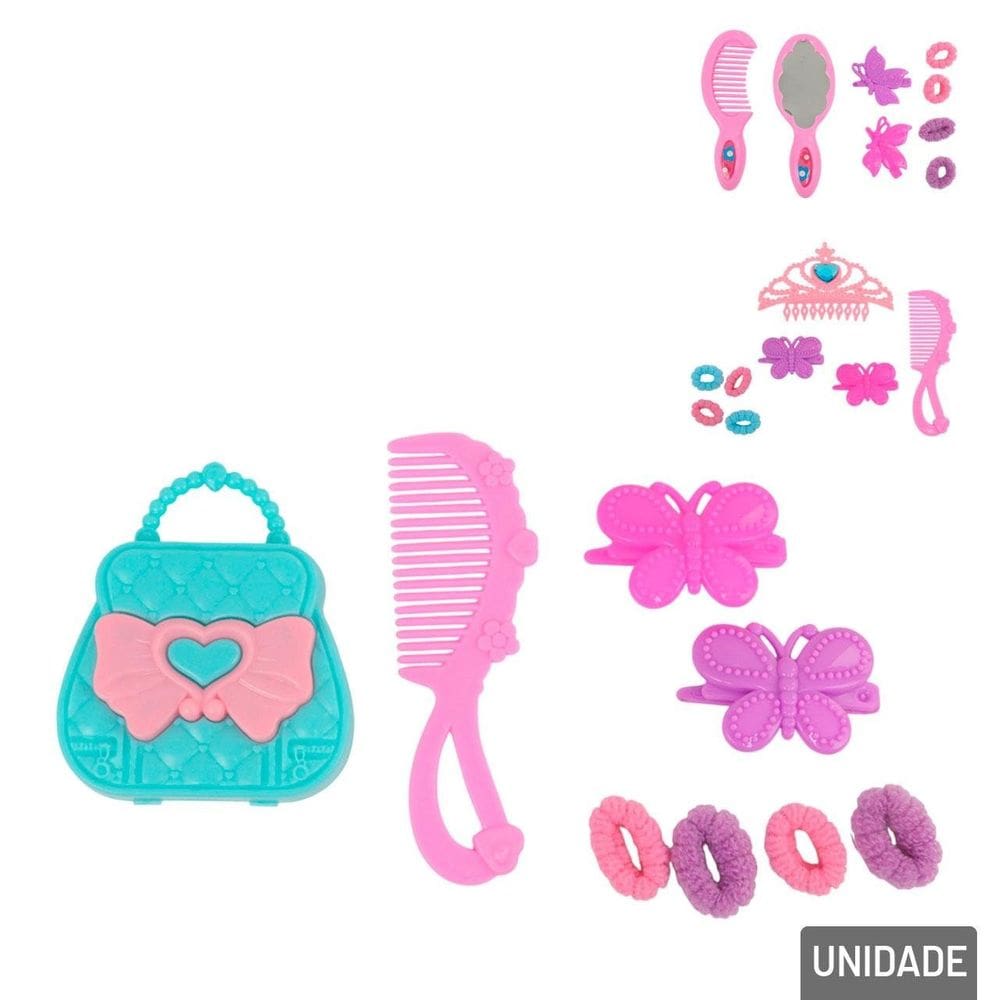 KIT Salão de Beleza Infantil Acessórios  - Tudo em Caixa