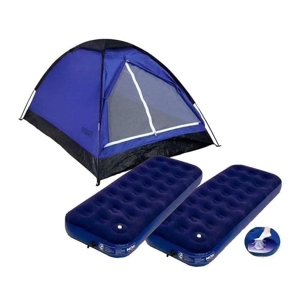 Barraca Camping 4 Azul - Quati Carajas 2 Colchões Solteiro