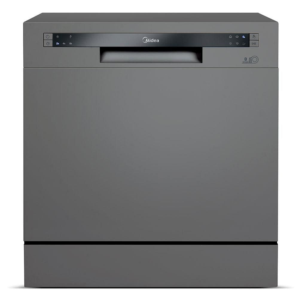Lava-Louças Midea Cinza com 08 Serviços, 06 Programas de Lavagem e Função Adiar Início - DWA08S