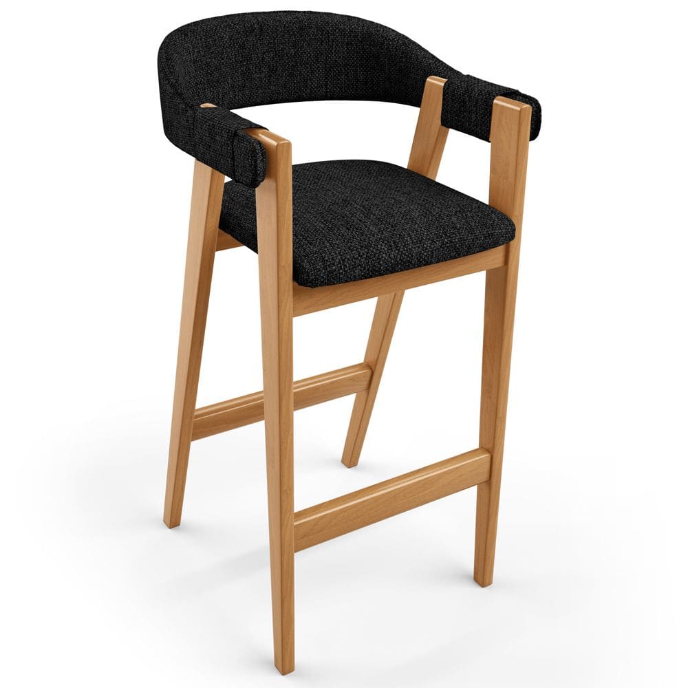 Banqueta Alta Bar Cozinha Sala de Jantar Bar Nadja L02 Linho Chumbo - Lyam Decor