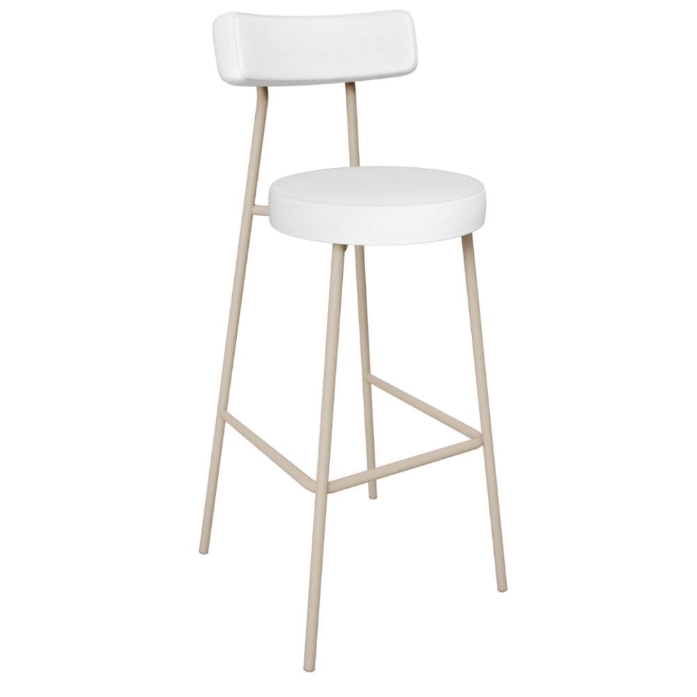 Banqueta Alta Bar Cozinha Sala de Jantar Aço Milão Arena L02 Facto Branco - Lyam Decor