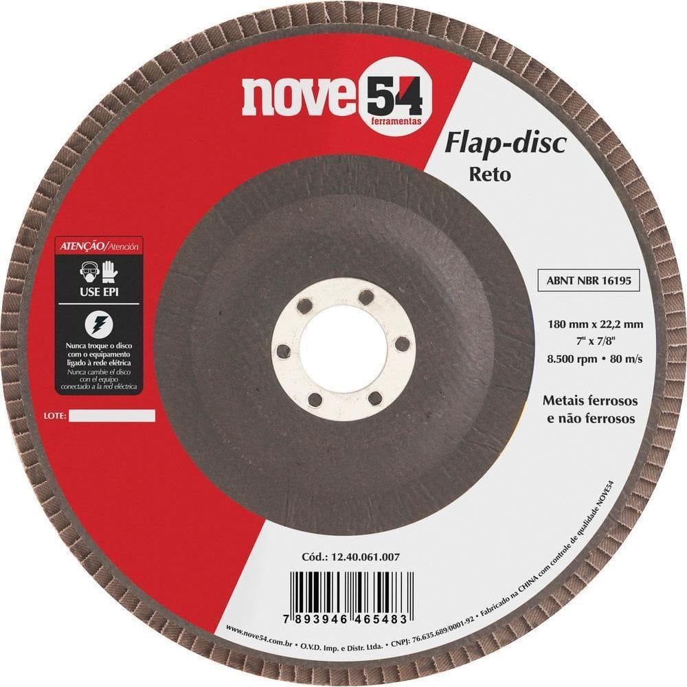 Flap Disc 7 G50 Costado Fibra Reto Para Aço Carbono Nove54