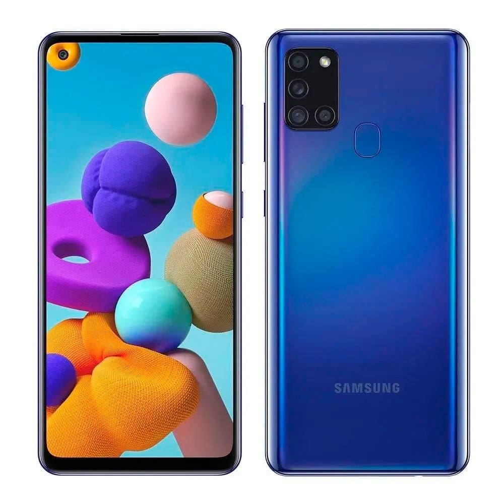 Usado: Samsung Galaxy A21S 64GB 4GB Android Azul Desbloqueado - VOKE