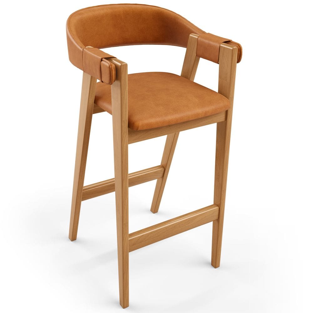 Banqueta Alta Bar Cozinha Sala de Jantar Bar Nadja L02 Couríssimo Canela - Lyam Decor
