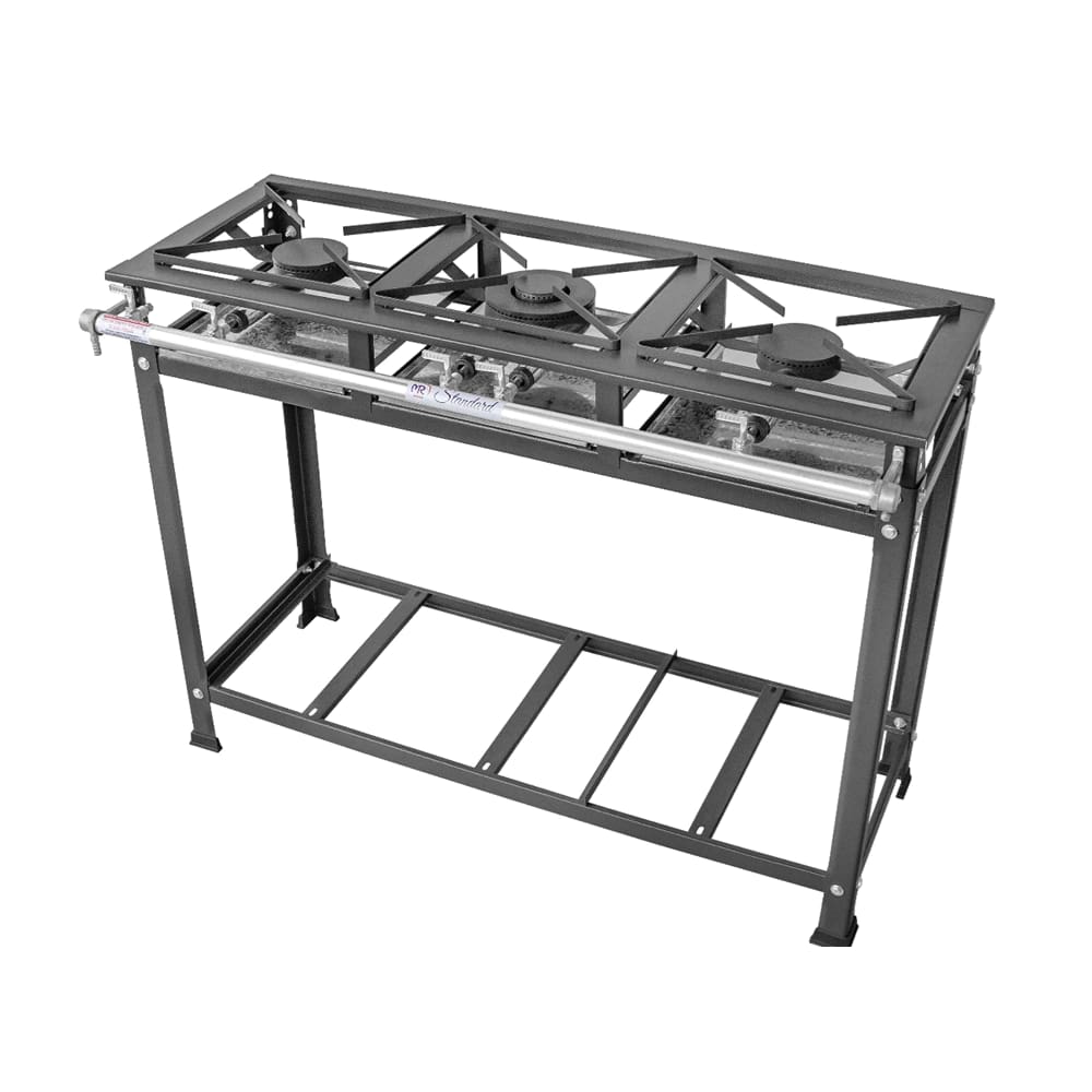 Fogão Industrial 3 Queimadores 2QS 1QD Baixa Pressão 30x30 Mr Fogões
