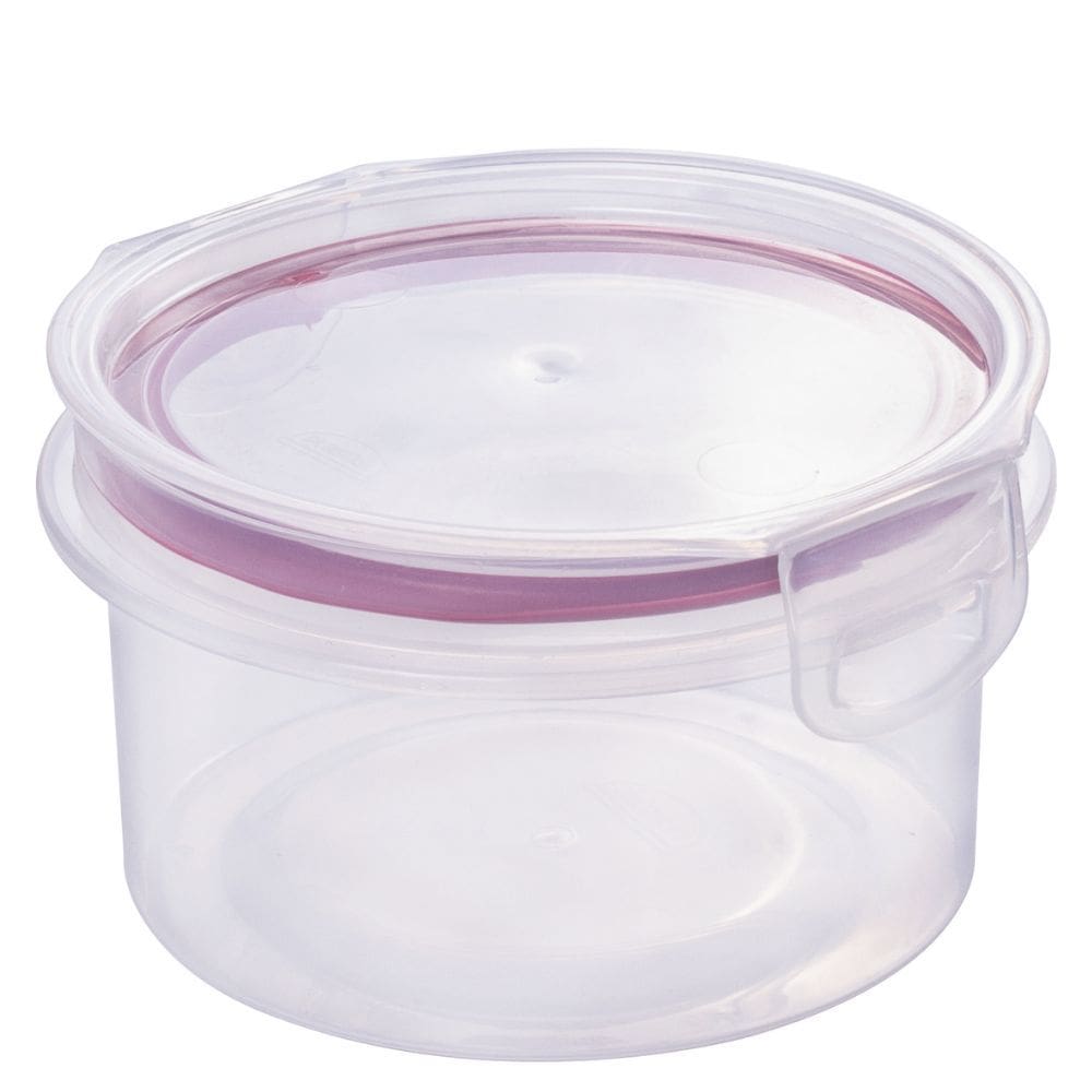 Porta mantimentos Hermético Redondo Trava Mais 560ml vermelho Plasutil ref.14338