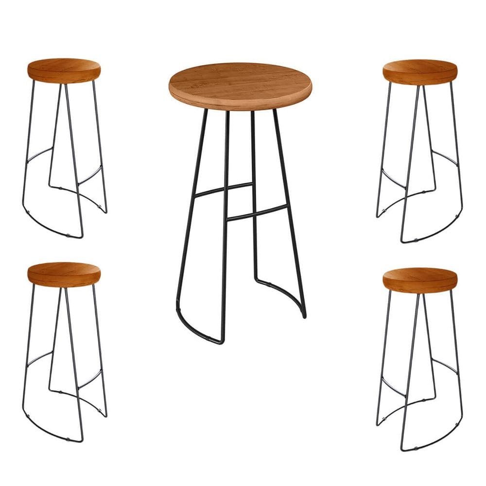 Jogo Mesa Bistrô 4 Banquetas Alta Bar Cozinha Balcão - ÉdeCasaMóveis