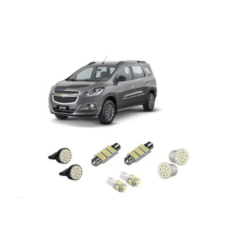 Kit 8 Lampadas Leds Smd Pingo Teto Placa Re Chevrolet Spin