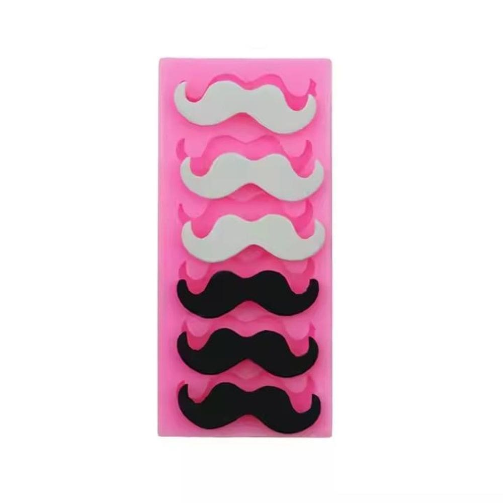 Molde Silicone Bigode Barba Fondant Biscuit Biscoito Bolo