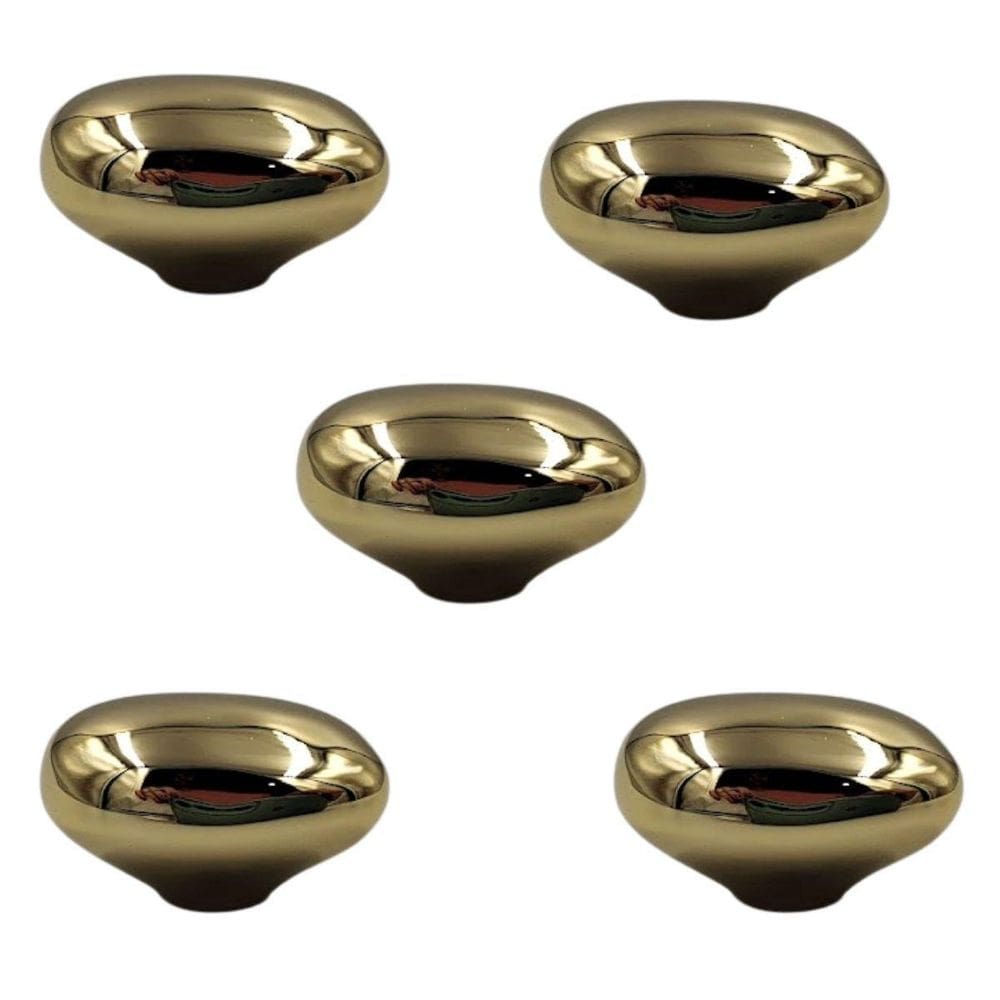 Kit 5 Puxador Ponto Seixo Pequeno Gold Zen Design Zp5761.A00