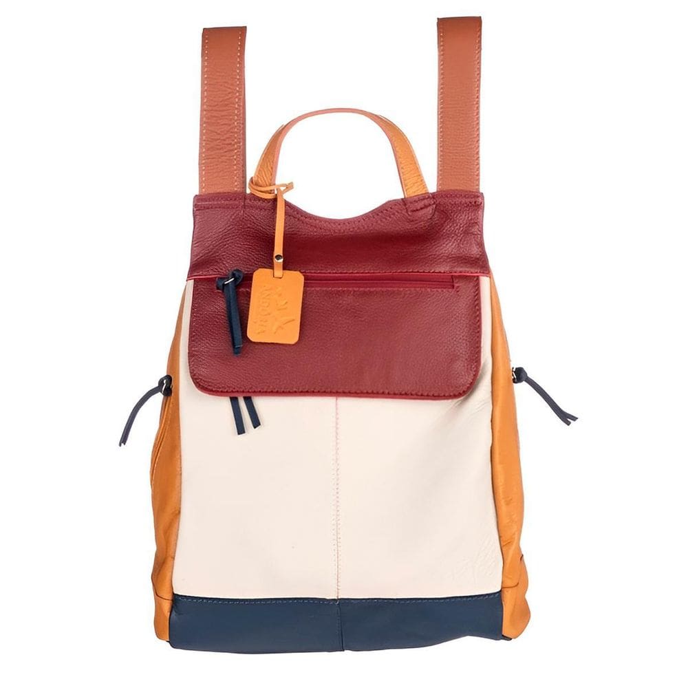 Mochila De Couro Malu Colorida 30cm