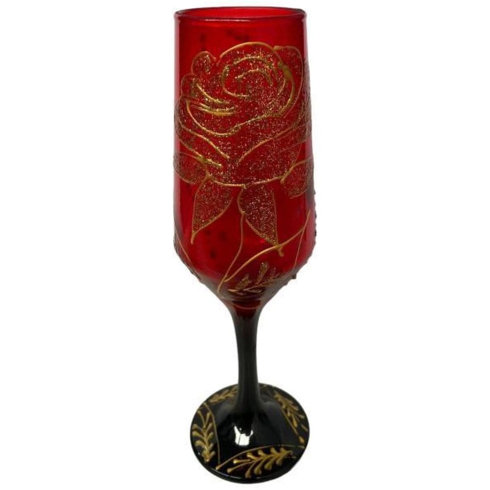 Taça Pomba Gira Preta Vermelha Rosa Buffet Cristal 186Ml