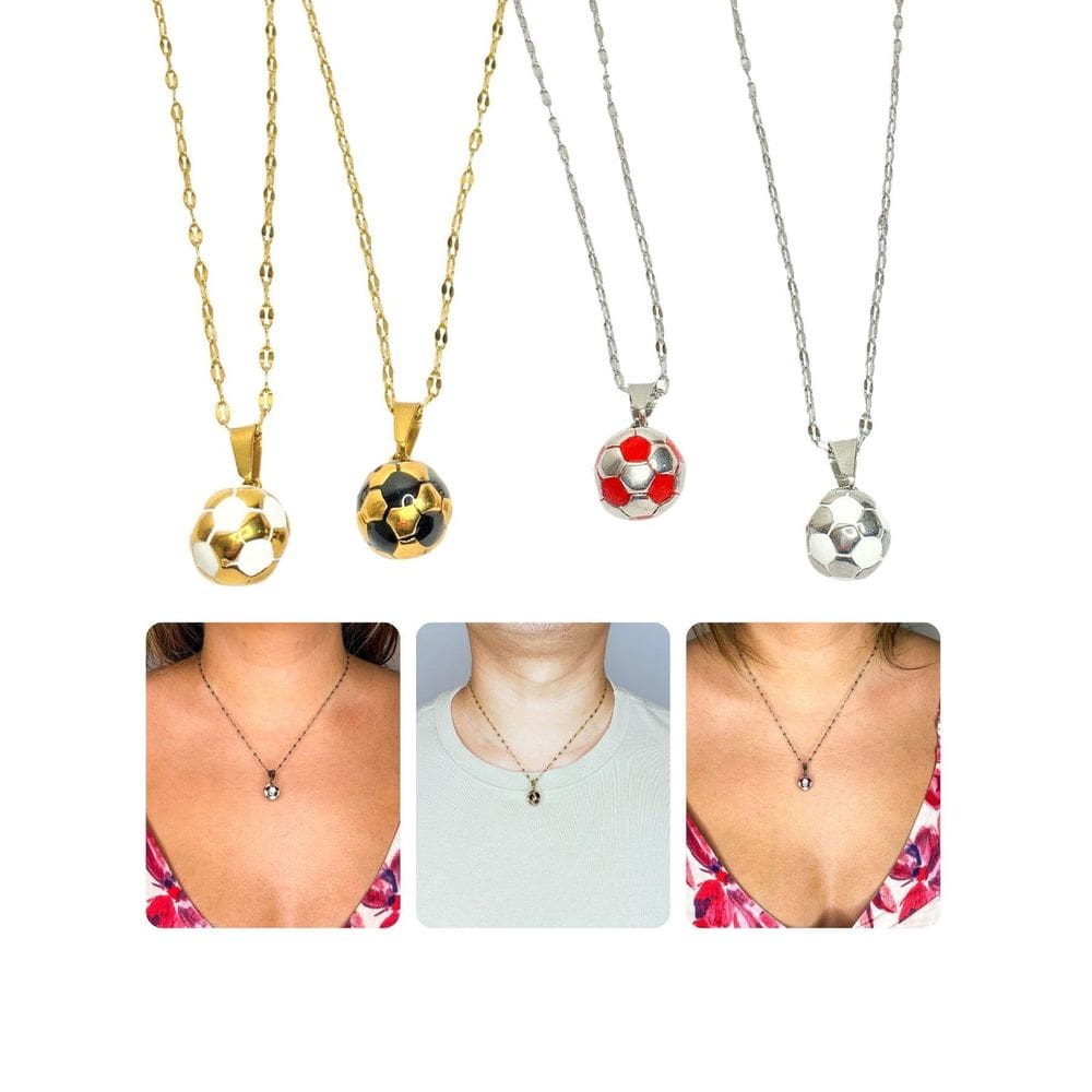 Corrente Cordão Colar Unissex Infantil Pingente Bola Futebol