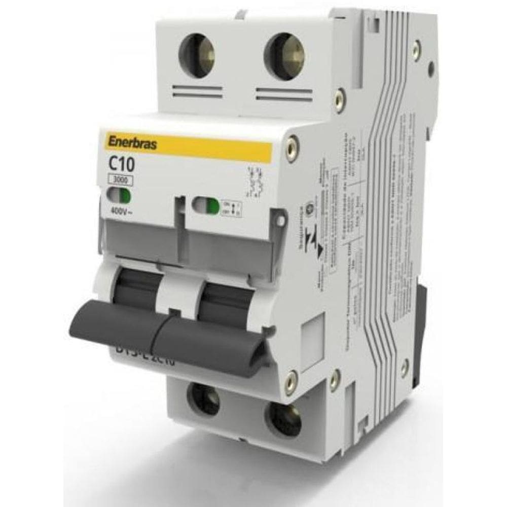 Disjuntor Bipolar Curva C 10A Din - Enerbras
