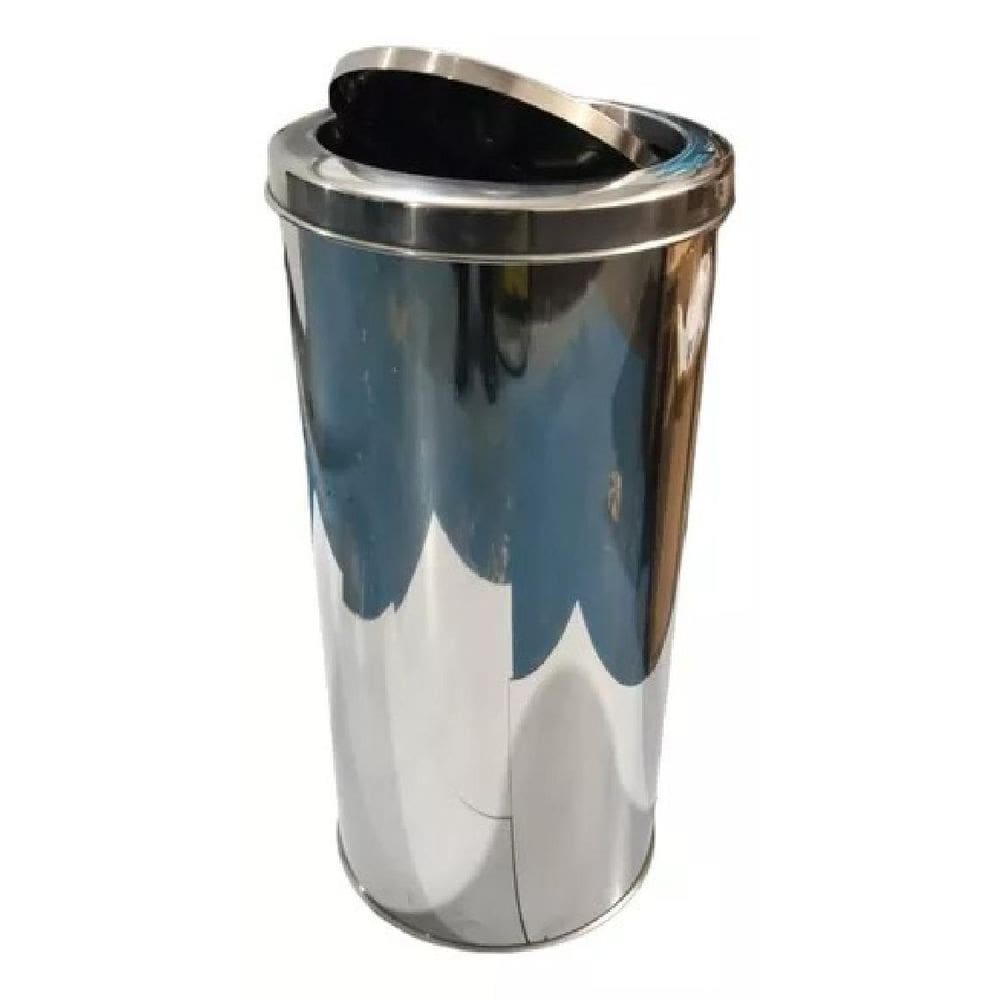 Lixeira De Inox 50 Litros Tampa Basculante Áreas De Lazer