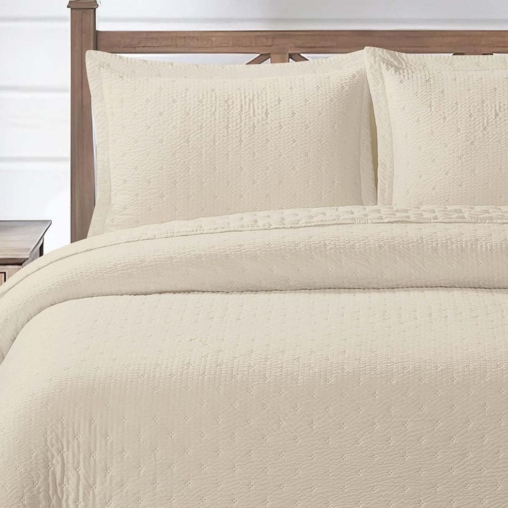 Cama Posta King Melinda Colcha Luxo Algodão Bordado 3 Pçs