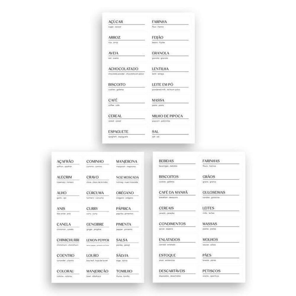 Etiquetas Adesivas Para Temperos - Ea100 - Branco