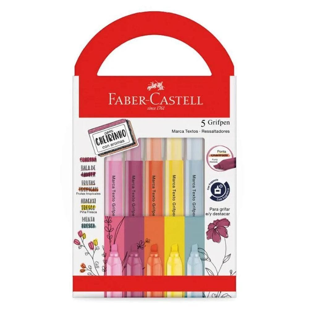 Caneta Marca Texto Grifpen 5Und Com Cheiro Faber-Castell