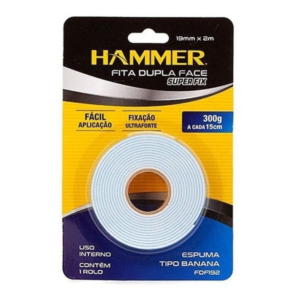 Fita Dupla Face Espuma Tipo Banana 19Mm X 2M Fdf192 Hammer