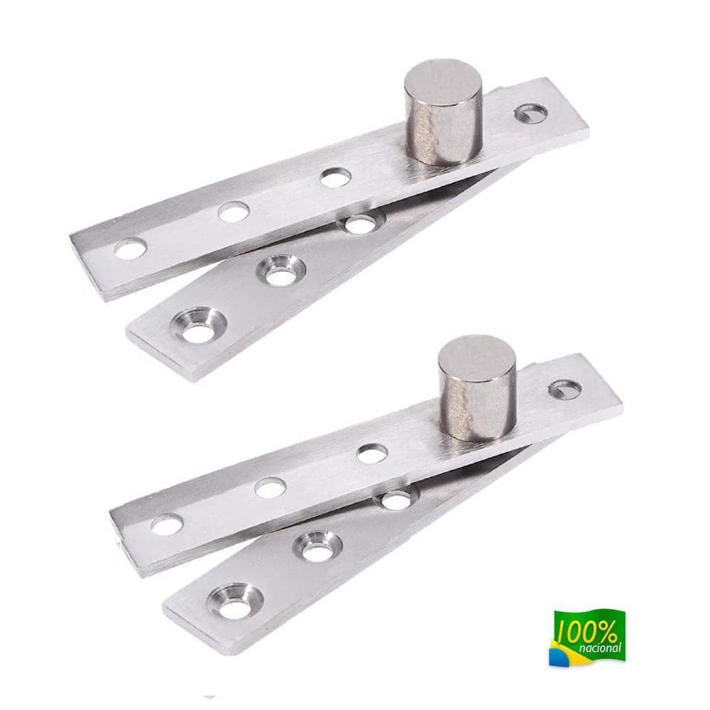 Jg Dobradiça Pivotante Giro Inox Para Móveis Portas Estreita