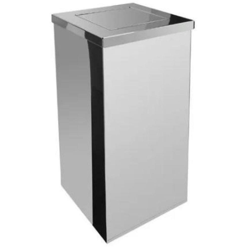 Lixeira Quadrada Inox 30 Litros Basculante