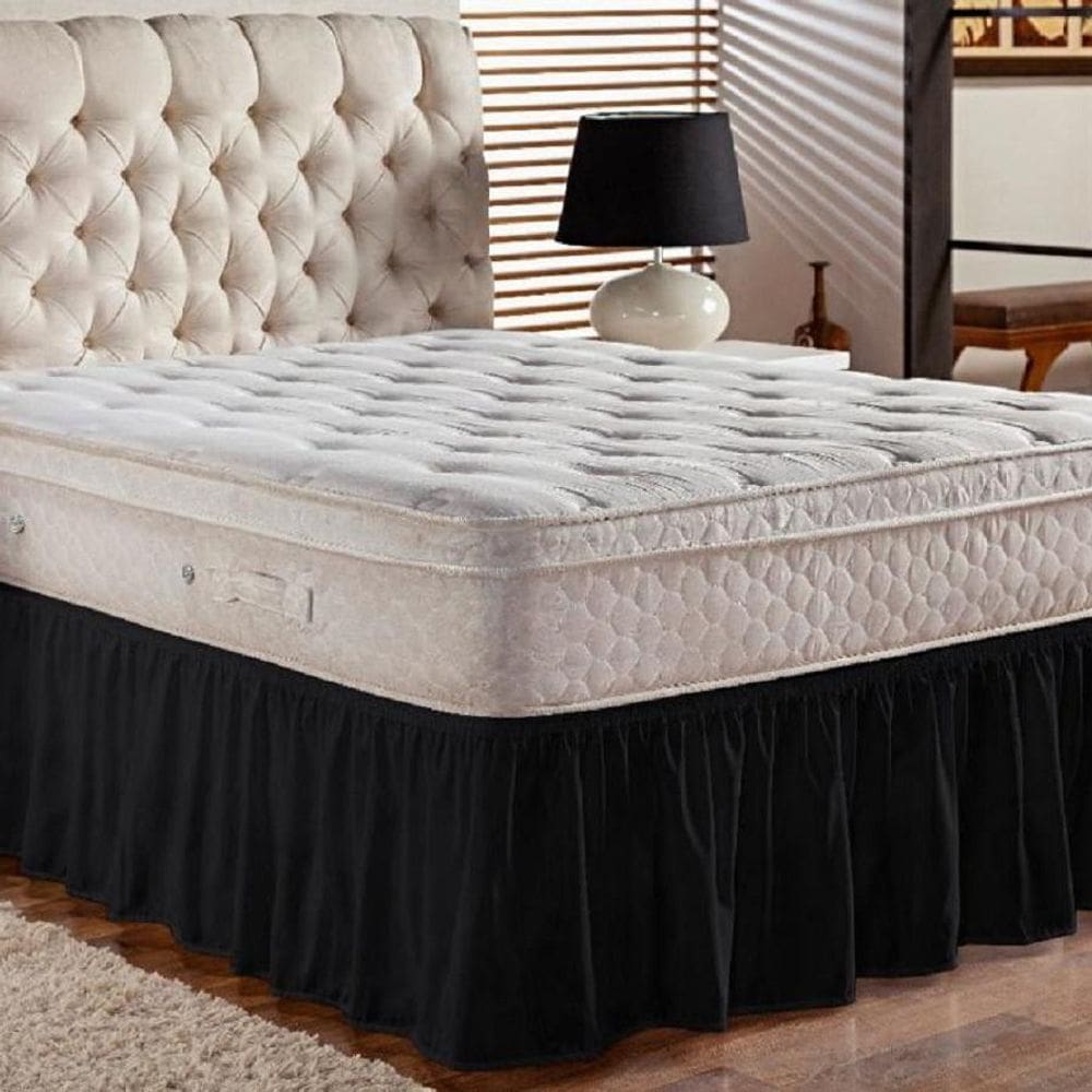 Saia Box Cama Casal E Queen 1 Elástico Ajustável Babado 1
