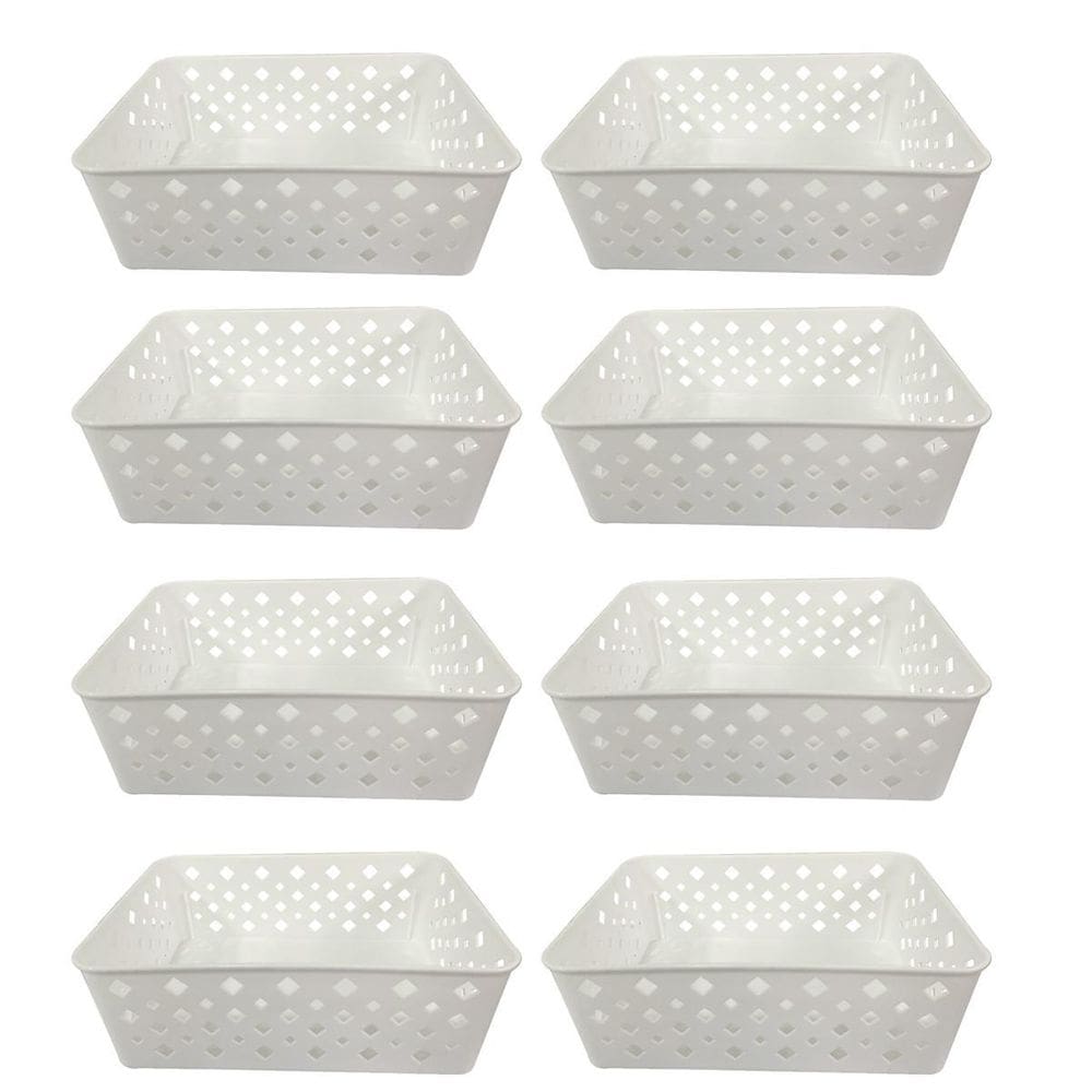Cesto Organizador Multiuso 123Organizei Branco 19x13,5x6,5Cm