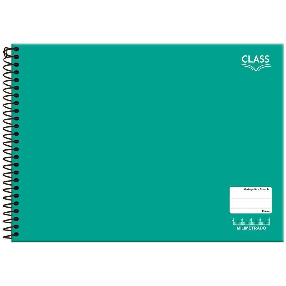 Caderno Cartografia Milimetrado 80Fls Class Verde Foroni