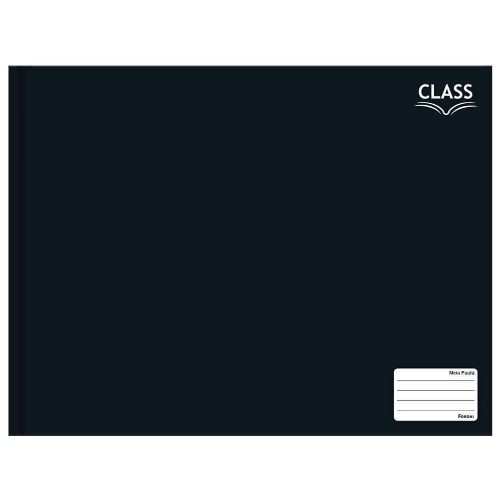 Caderno Meia Pauta 96Fls Brochura Class Preto Foroni