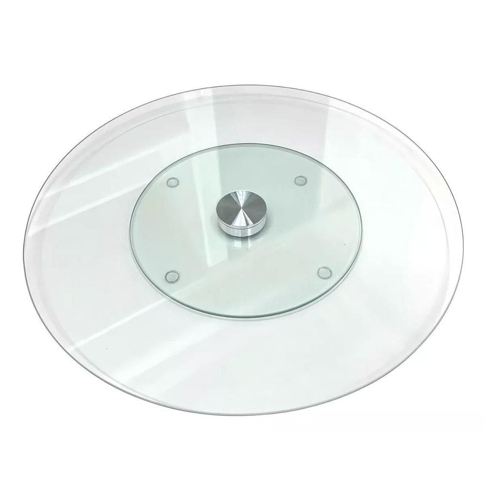 Centro De Mesa Giratório Vidro Prato Decorativo Orbital 60Cm