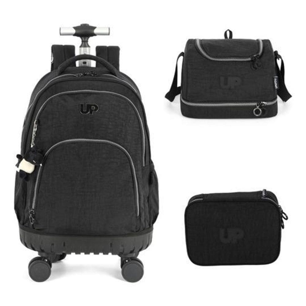 Kit Mochila Com Rodinhas Duplas 360 Crinkle Tactel Up4You