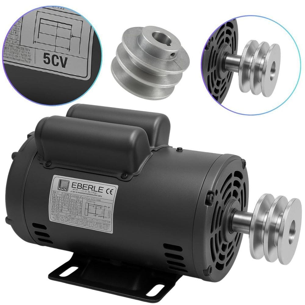 Motor Elétrico Mono 5Cv Alta Rpm Compressor De 20 Pés Serra