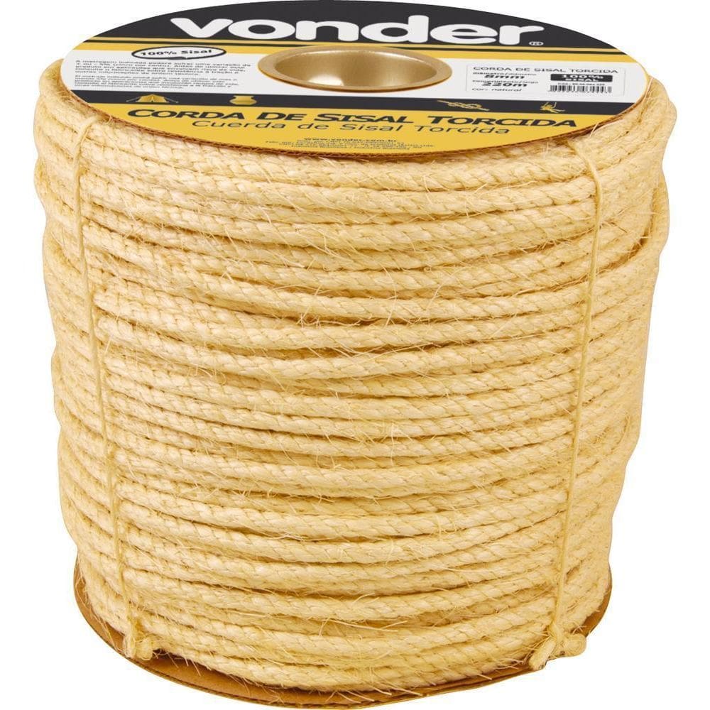 Corda Sisal Torcida 10,0Mm 10,0Kg 140 Metros Natural Carrete