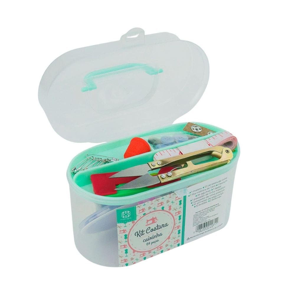KIT de Costura 64 Peças com Maleta - Tudo em Caixa